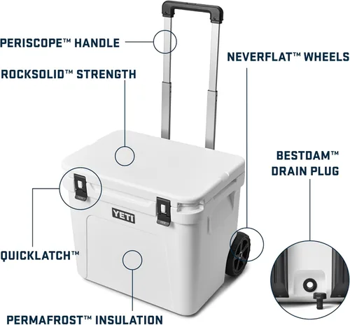 Miniatura 2 de YETI Roadie 60 - Hielera con ruedas y mango retráctil de periscopio