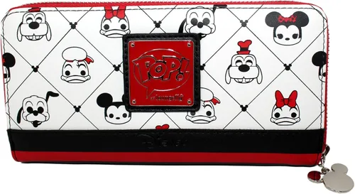Miniatura 2 de Loungefly Disney Sensational 6 AOP Cartera de piel vegana con cremallera color blanco mediano