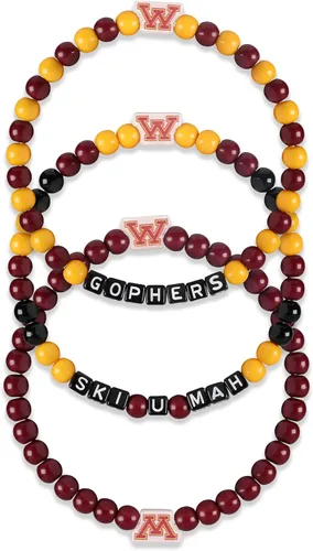 Miniatura 98 de FOCO NCAA unisex-adulto Paquete de 3 Pulseras de la Amistad con Cuentas con Logotipo de Equipo Universitario de la NCAA Oficialmente Licenciadas