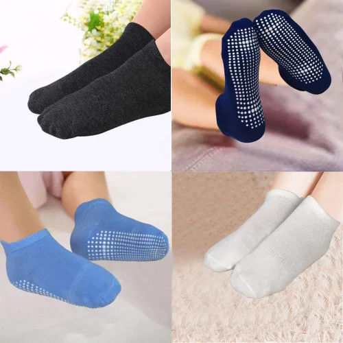 Miniatura 4 de SkiBeaut 12 pares de calcetines antideslizantes para niños y niñas con agarres, calcetines antideslizantes para niños pequeños de 1 a 7 años