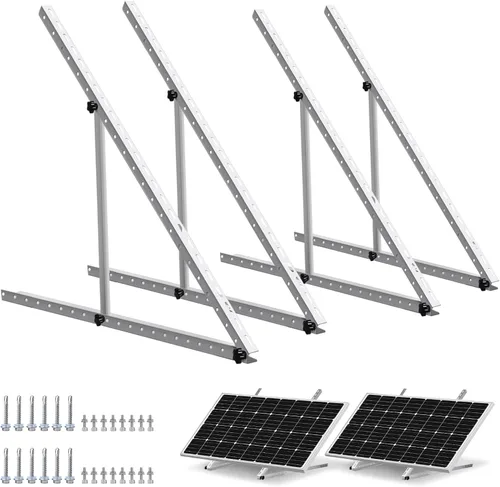 ECO-WORTHY 2 juegos de soportes de montaje en panel solar de 45 pulgadas, soportes de montaje inclinables ajustables, adecuados para 2-4 piezas de