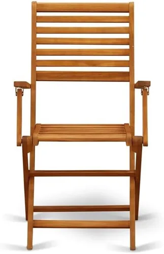 Miniatura 5 de East West Furniture BBSCANA Beasley - Sillas de comedor plegables para patio con reposabrazos, madera de acacia, juego de 2, aceite natural