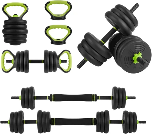 Miniatura 8 de GarveeLife Juego de mancuernas ajustables 4 en 1, juego de mancuernas ajustables que se utilizan como mancuernas, pesas, pesas rusas y flexiones