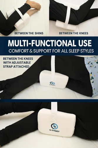 Miniatura 5 de O-DYSSEY Almohada ortopédica de rodilla para personas que duermen de lado, almohada de espuma viscoelástica para aliviar el dolor de cadera, ciática