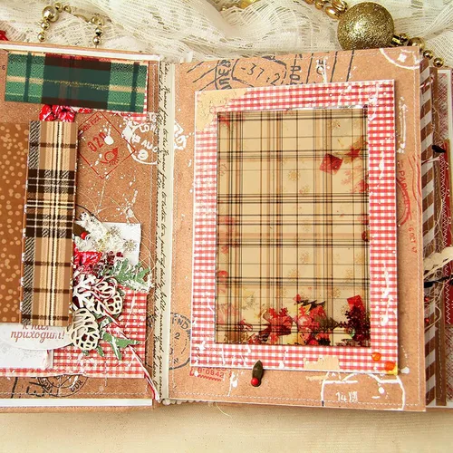 Miniatura 2 de Papel para álbum de recortes con patrón navideño, suministros de producción de tarjetas de 6 pulgadas, 24 hojas de cartulina libre de ácido de un