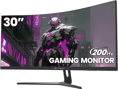 Miniatura 11 de CRUA Monitor curvo de 27 pulgadas, panel VA FHD (1920 x 1080P), 100 HZ, monitor de computadora profesional 120% sRGB, biseles estrechos en tres