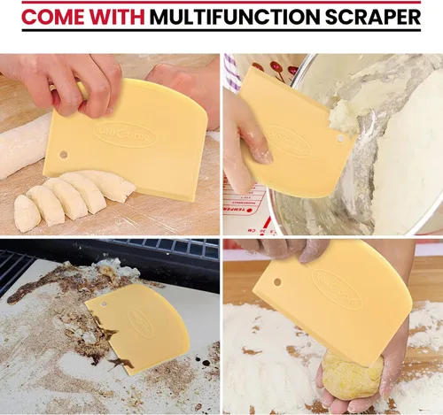 Miniatura 8 de Unicook Piedra grande para pizza para horno y parrilla, piedra de hornear resistente para pan, bandeja de pizza de cordierita resistente a