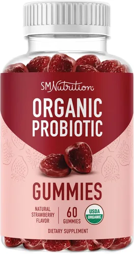 Gomitas de probióticos orgánicos | 5 mil millones de probióticos UFC para la salud digestiva y el apoyo inmunológico | Bacillus Subtilis resistentes