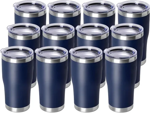 Miniatura 15 de DOMICARE vaso de doble pared con aislamiento al vacío, 20 onzas, con tapa, vaso de viaje de acero inoxidable, vaso de café con recubrimiento