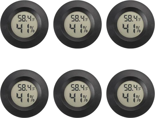 Miniatura 10 de Mini termómetro higrómetro digital medidor de humedad para interiores y exteriores, monitor de humedad para reptiles para invernadero, jardín
