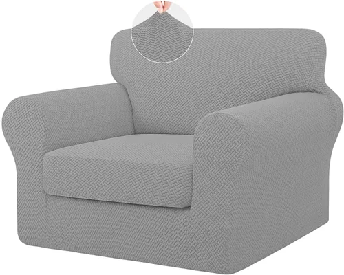 Miniatura 19 de ISSUNTEX - 4 piezas de fundas de sofá de alto estiramiento y espesor, funda suave para sofá con 3 cojines separados, funda elástica de sofá de tela