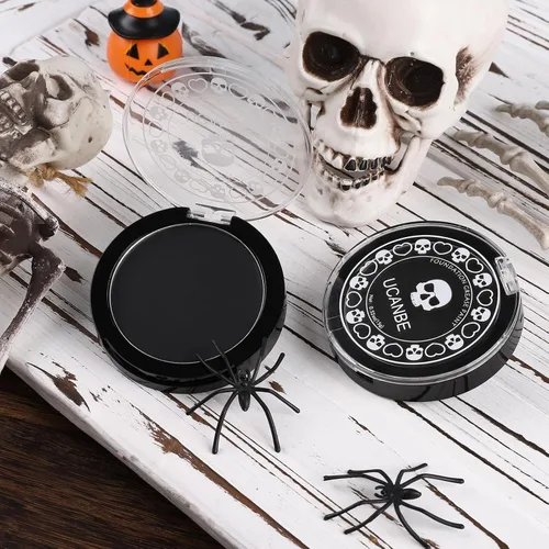 Miniatura 7 de UCANBE Base de maquillaje facial y corporal en crema negra, pintura de grasa profesional no tóxica, paleta de pintura facial para Halloween