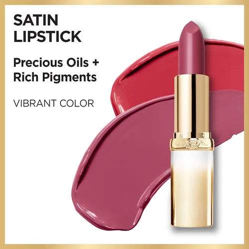 Miniatura 3 de L'Oreal Paris - Lápiz labial de apariencia satinada con aceites preciosos y ricos pigmentos 202 Blooming Rose