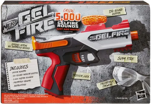 Miniatura 6 de Nerf Pro Gelfire Legion Blaster de Acción de Resorte, 5000 Rondas, Tolva de 130, Gafas Protectoras, Disparo de Impacto, Para Edades de 14 y Más