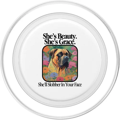 Miniatura 2 de Divertido mastín sarcástico de toro perro Slobber Lover Canine Puppy PopSockets MagSafe PopGrip para iPhone