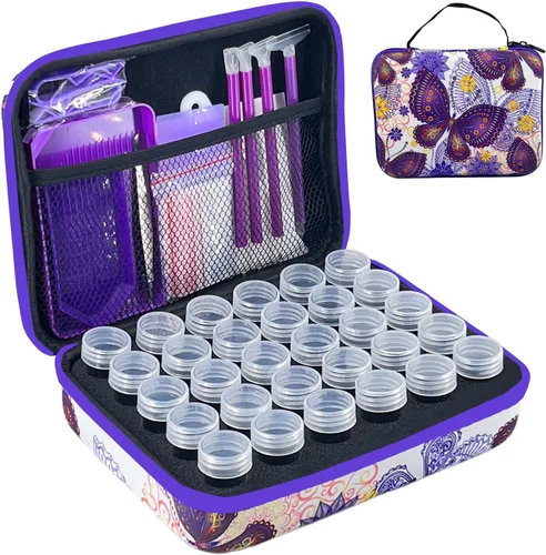 Miniatura 22 de LIRUNQIU Contenedores de almacenamiento de pintura con diamantes, caja de almacenamiento de accesorios y herramientas de arte con diamantes de 120