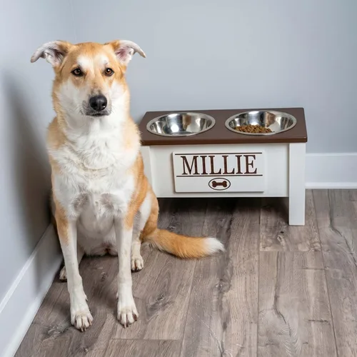 Miniatura 64 de GrooveThis Woodshop Soporte Personalizado de Cuenco Elevado para Perros de Tamaño Grande, Mediano, Pequeño y Extra Pequeño - Cuencos de Acero Negro