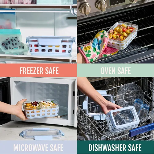 Miniatura 3 de Ello Duraglass - Juego de 10 piezas para preparación de comidas de 3.4 tazas, juego de 5 paquetes - Envase de vidrio para almacenamiento de Melon