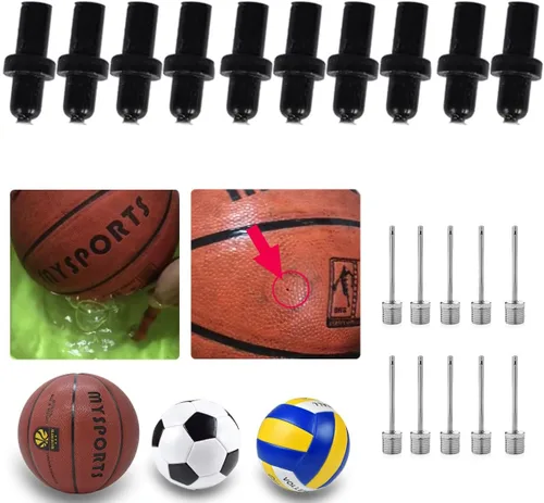 Miniatura 2 de Paquete de 30 agujas de bomba de baloncesto, adaptador de aguja de inflado de aire, kit de boquilla de válvula de inflado, repuesto para fútbol