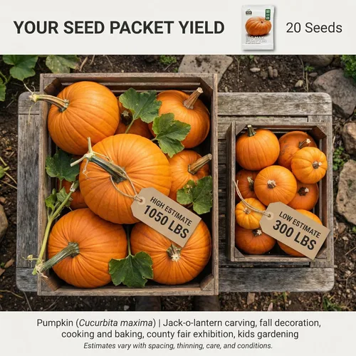 Miniatura 2 de 20 semillas de calabaza para plantar, Big Max, reliquia, sin OMG, cultivadas en EE. UU., Cultivadas en EE. UU., Cultivadas para calabazas grandes