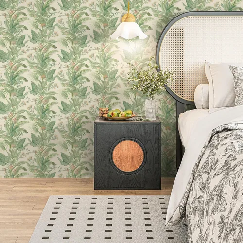 Miniatura 3 de Ismoon Papel tapiz tropical para despegar y pegar, hojas de selva, papel adhesivo verde extraíble, 16.1 x 197 pulgadas, rollo de vinilo para baño