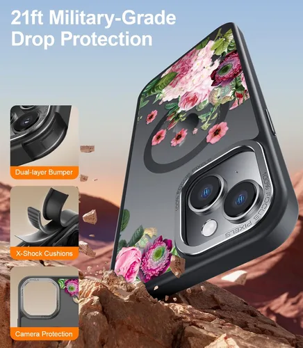 Miniatura 458 de Goodon para iPhone 15 Pro Max con protector de pantalla de privacidad, compatible con Magsafe, funda translúcida mate a prueba de golpes - Linda