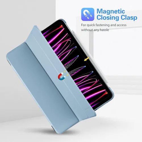 Miniatura 9 de ProCase Funda inteligente para iPad Pro de 12.9 2022/2021/2020/2018, carcasa rígida con soporte delgado para iPad Pro de 12.9 pulgadas, 6ª Celeste