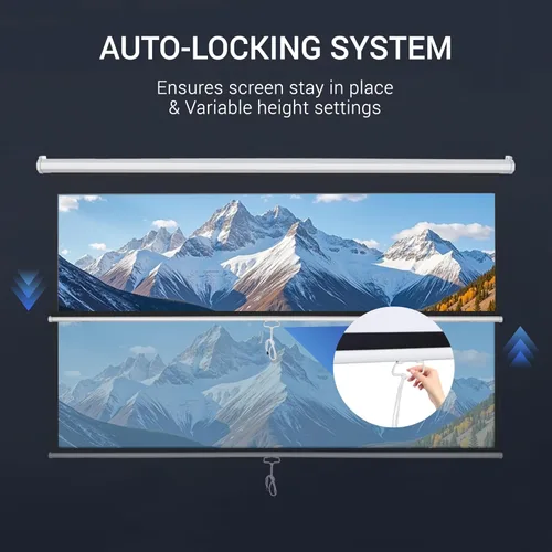 Miniatura 4 de ZENY Pantalla de Proyector Retractable de 100 Pulgadas 16:9 HD Pantalla de Proyección Plegable Cine en Casa Portátil Pantalla de Película para Blanco