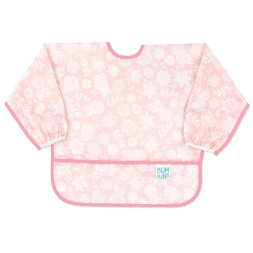 Miniatura 35 de Bumkins Babero con mangas para bebé, babero para niños pequeños, smock, tela impermeable, se adapta a edades de 6 a 24 meses, acuarela Acuarela E6