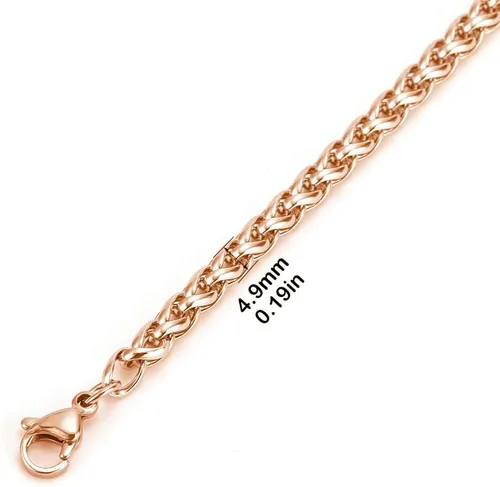 Miniatura 2 de Cadena de pulsera médica - Cadena de trigo de acero inoxidable intercambiable Pulsera de identificación de alerta médica