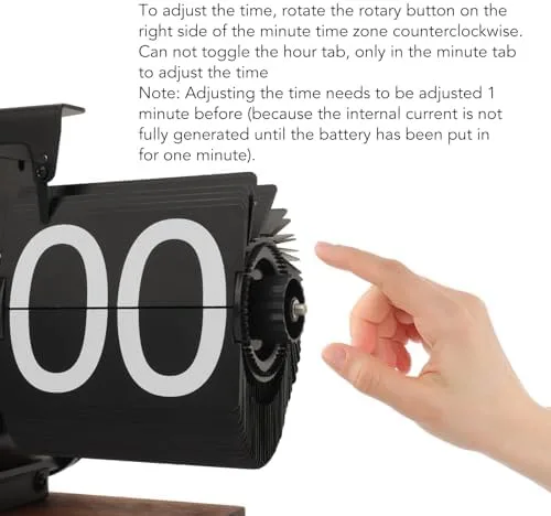 Miniatura 2 de Reloj abatible, retro vintage digital abatible, funciona con pilas, giro automático, estante de escritorio mecánico para sala de estar, oficina