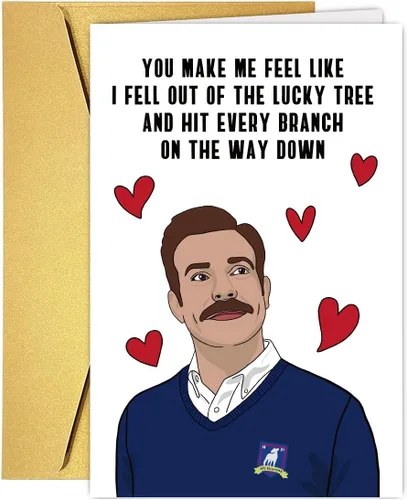 UUEFKTN Divertida tarjeta de aniversario de árbol de la suerte, tarjeta romántica para el día de San Valentín para parejas, parejas, mujeres, #8