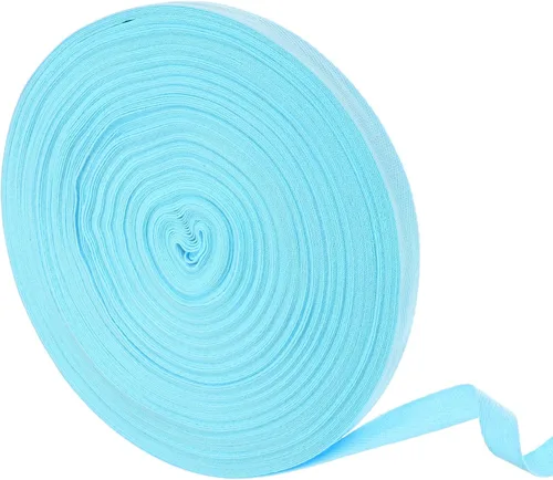 Miniatura 63 de uxcell Cinta de sarga de algodón de 50 yardas, cinta de espiga de 3/8 pulgadas para coser ropa, manualidades (azul)