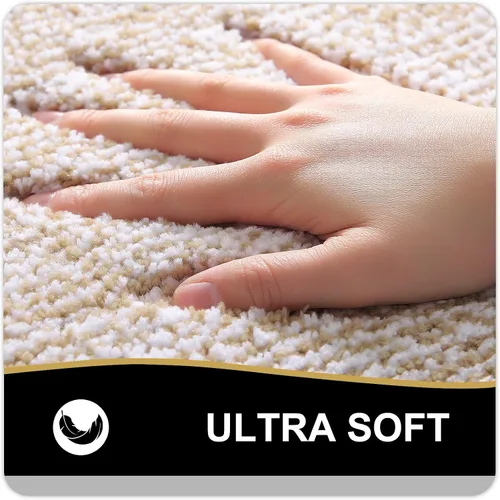 Miniatura 4 de OLANLY Juego de alfombras de baño de 3 piezas, alfombras de baño de microfibra suave y absorbente y alfombra de inodoro de contorno en forma de U