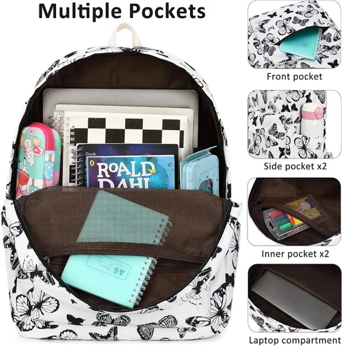 Miniatura 14 de Joyfulife Mochilas para niñas, mochilas para niños, mochilas para adolescentes, mochila para estudiantes escolares con lonchera, bolsas para lápices