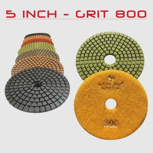 Miniatura 6 de Juego de discos pulidores de 5 pulgadas y diamante húmedo de grado prémium para pulir concreto