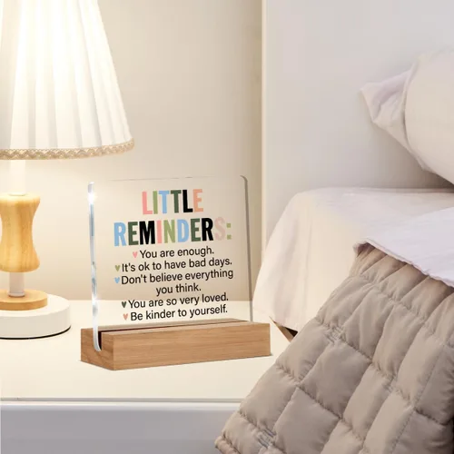 Miniatura 5 de Regalos Inspiradores y Motivacionales para Empleados, Pequeños Recordatorios, Estás Bien, Letrero Decorativo de Escritorio Transparente de Acrílico