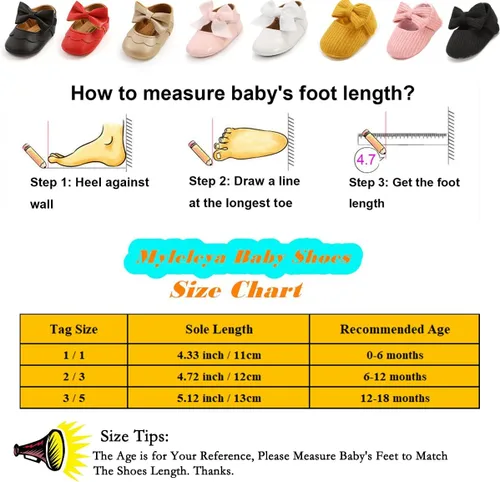 Miniatura 6 de Zapatos planos Mary Jane para bebés y niñas con lazo y flores, vestido de princesa, para boda, zapatos de ballet antideslizantes para niños pequeños
