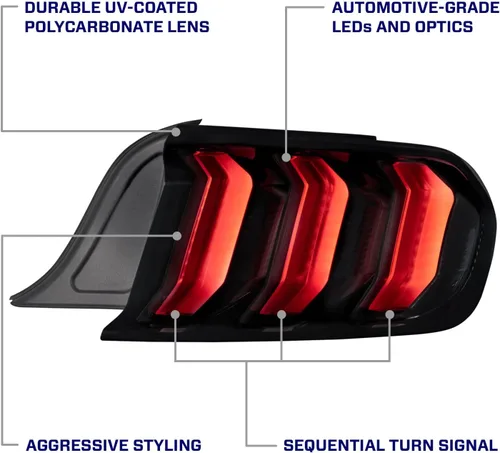 Miniatura 4 de Form Lighting Luces traseras LED secuenciales compatibles con Ford Mustang 2015-2023 (par), ahumadas Ahumado