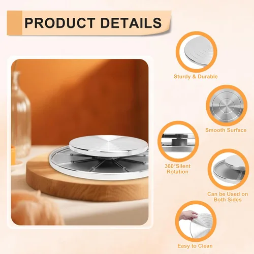 Miniatura 3 de eZAKKA Rueda de escultura de 11.8 pulgadas, rueda de banda de metal resistente de doble cara con herramienta de cerámica para modelado de cerámica