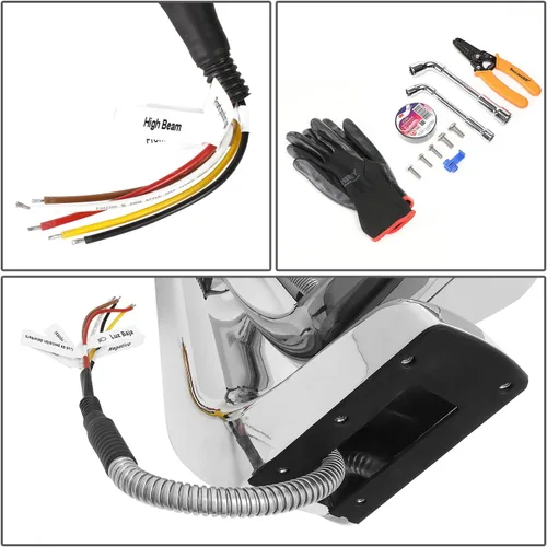 Miniatura 6 de DNA MOTORING HL-HAY-033-BK Par de faros delanteros LED con anillo de halo tipo U y reflector, ángulo amplio, compatible con Peterbilt 359