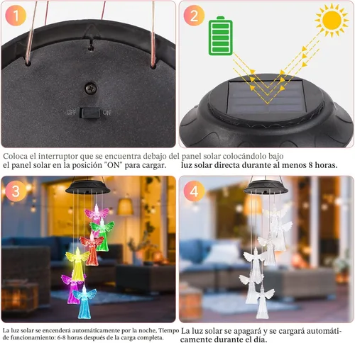 Miniatura 5 de Regalos de cumpleaños para mujeres, mamá, abuela, regalos de jardinería para mujeres, campanillas de viento solares de ángel para exteriores