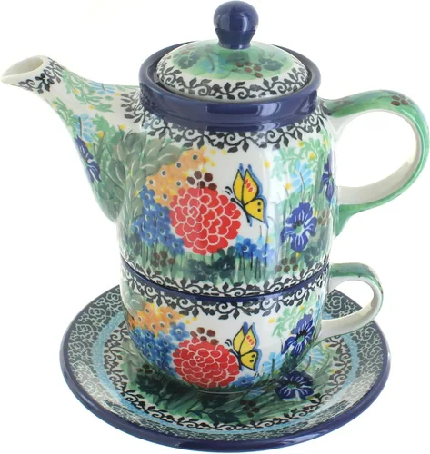 Miniatura 4 de Blue Rose Polish Pottery Georgia Blue Tea para uno