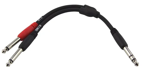 Miniatura 4 de Pig Hog PY-S214F 1/4" TRS (macho) a doble mono 1/4" (hembra) cable en Y, 6