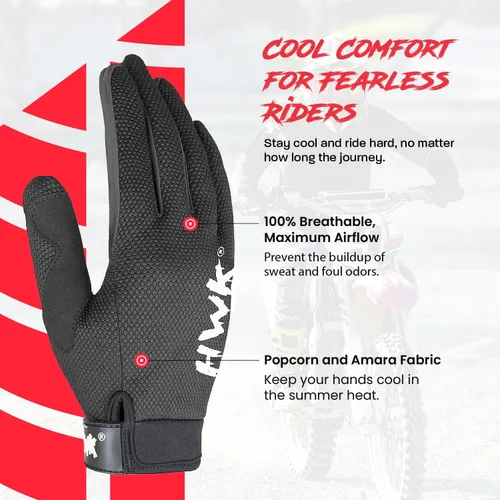 Miniatura 4 de HWK - Guantes de motocicleta para hombres y mujeres, motocross, conducción táctica, ciclismo, carreras de motocicletas, guantes multiusos