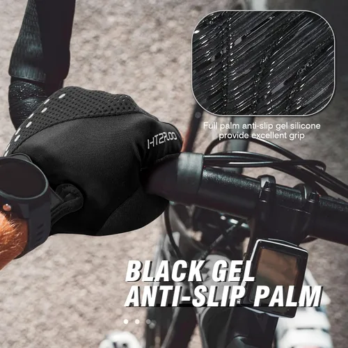Miniatura 5 de HTZPLOO Guantes de bicicleta, guantes de ciclismo, guantes de ciclismo para hombres y mujeres con almohadilla antideslizante que absorbe los golpes