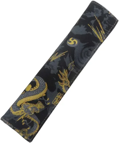 Estuche de tela para pluma estilográfica, soporte para bolígrafo de bolsillo, funda vintage para bolígrafo, dragón negro, 1 paquete