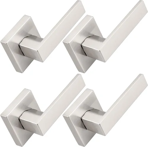 Miniatura 77 de Probrico Paquete de 4 manijas de puerta simuladas en negro mate, manijas interiores que no giran, manijas reversibles resistentes para interiores