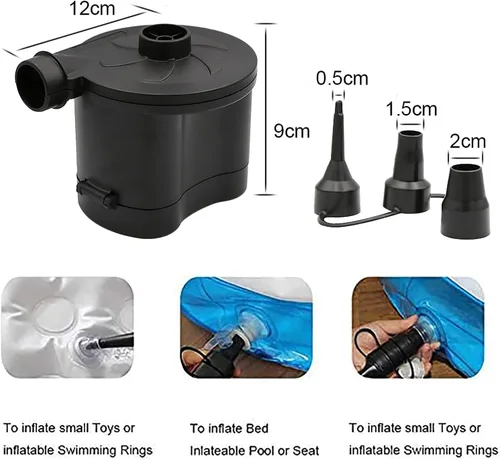 Miniatura 7 de OBEST Bomba de aire eléctrica alimentada por batería, inflador/deflator portátil para campamento al aire libre, colchón de aire, flotadores