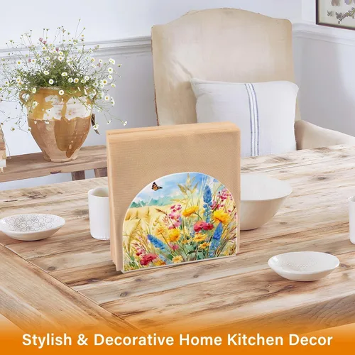 Miniatura 5 de Servilleteros de flores rurales y mariposas para mesas, servilleteros de acrílico transparente, servilleteros de cóctel para cocina, restaurante
